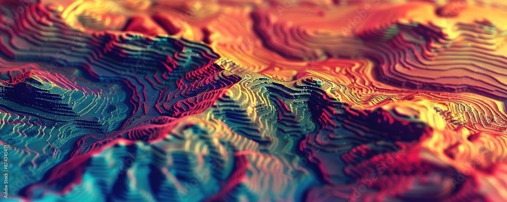 A wave of small waves in the form of colorful hills