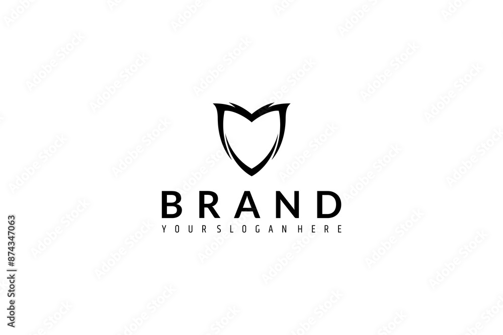 Obraz premium shield logo in flat vector design style on white background