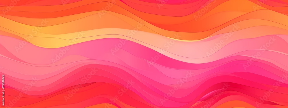 Pink and orange gradient background with wavy shapes, simple flat illustration style, simple and elegant design. Pink and orange gradient background with wavy shapes, simple flat illustration style, simple and elegant design.