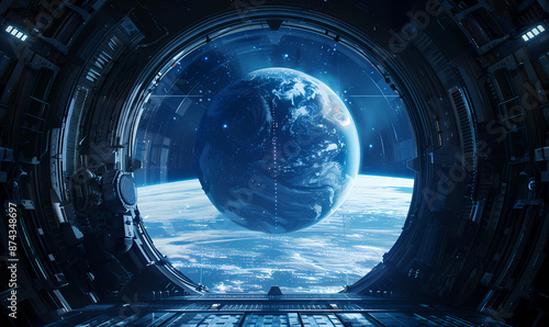 Fototapeta Naklejka Na Ścianę i Meble -  space, space station, universe, technology, science, astronomy, aviation, spacecraft