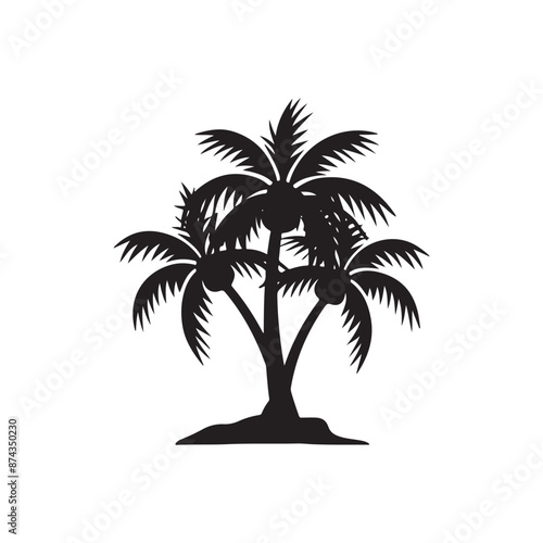 coconut vector silhouette logo design 