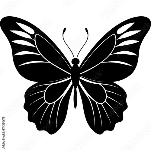 black butterfly silhouette vector illustration.