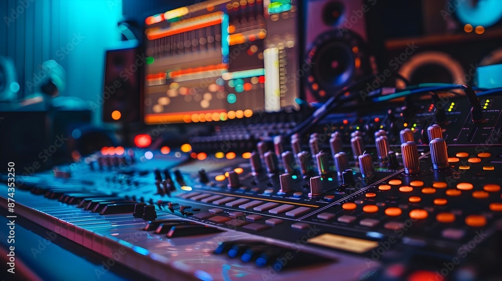 Digital Music Production Software Interface with Controls and Displays Digital Music Production Software Interface with Controls and Displays