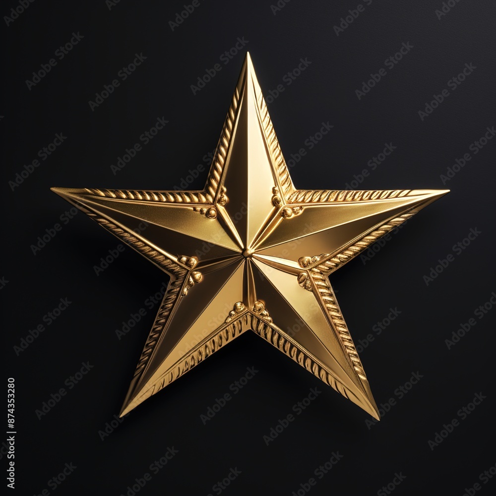 Obraz premium golden star on black background