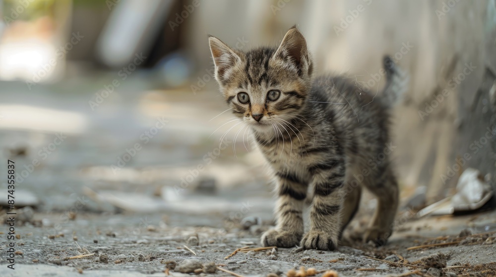 Aesthetic View of a Beautiful Kitten on the Ground Aesthetic View of a Beautiful Kitten on the Ground