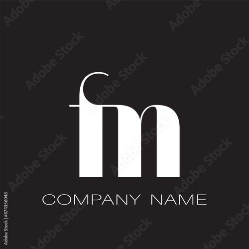 fm letter logo design vector