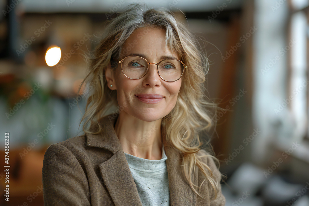 Professional Woman Using Smartphone in Office