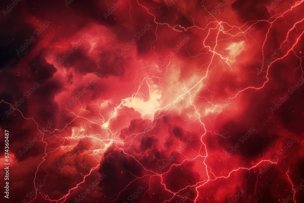 abstract red lightning cloud background banner