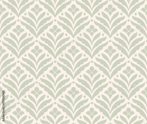Classic art deco vector seamless pattern. Abstract vintage background. Geometric damask texture.