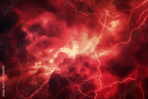 Obraz na płótnie abstract red lightning cloud background banner w salonie
