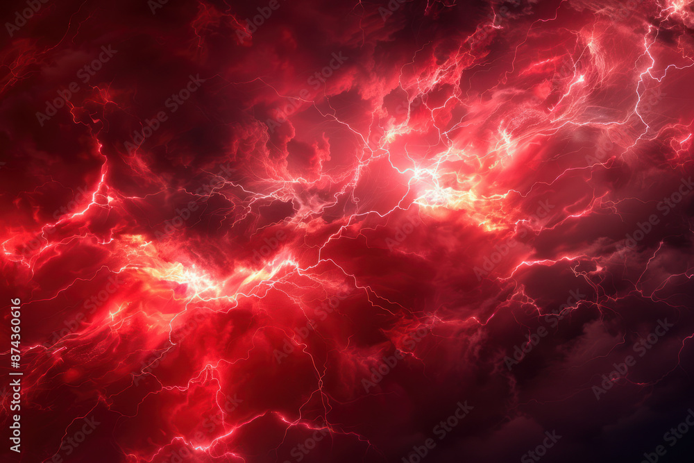 abstract red lightning cloud background banner