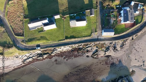 Aerial view of the beautiful coast at Rosbeg in County Donegal - Ireland. photo