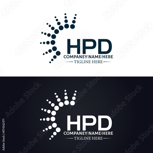 HPD logo. H P D design. White HPD letter. HPD, H P D letter logo design. H P D letter logo design in GOLD, GOLDEN LOGO, THREE, style. letter logo set in one artboard. H P D letter logo vector design.	 photo