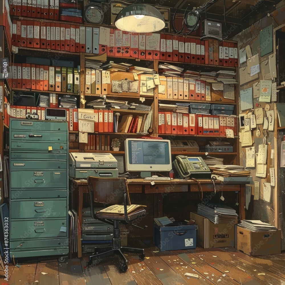 Retro Office Vibes: Nostalgic Stationery with Modern Digital Tools in Warm Tones Retro Office Vibes: Nostalgic Stationery with Modern Digital Tools in Warm Tones