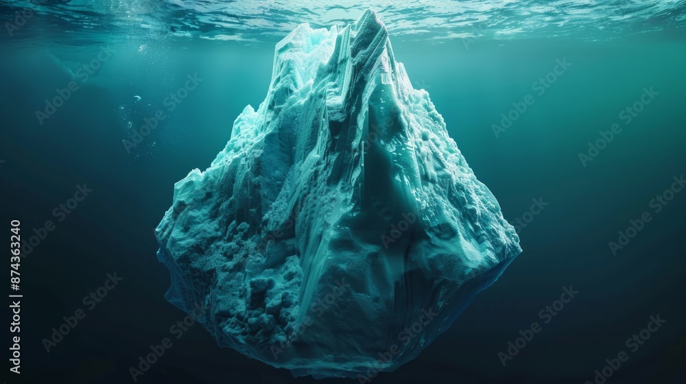Fototapeta premium Iceberg floating in sea