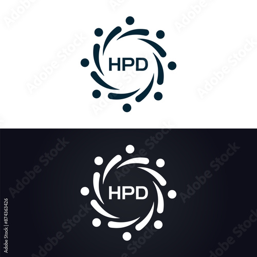 HPD logo. H P D design. White HPD letter. HPD, H P D letter logo design. H P D letter logo design in GOLD, GOLDEN LOGO, THREE, style. letter logo set in one artboard. H P D letter logo vector design.	 photo