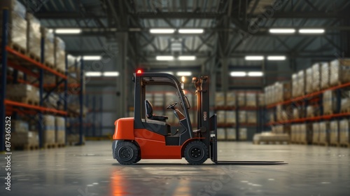 Forklift in Warehouse © sadewotito