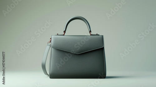 Elegant luxury women's bag against a gray background