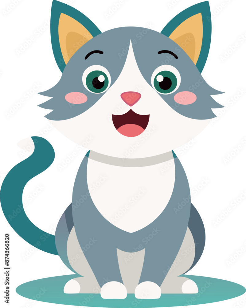 cute cat stricker vector with white background cute cat stricker vector with white background