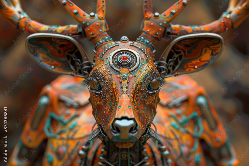Obraz premium steampunk robot deer