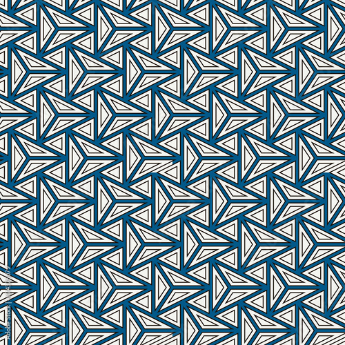 Contemporary geometric pattern. Repeated triangles, lines. Art deco style ornament. Modern geo abstract background. Linear seamless surface design. Grid digital paper, textile print. Vector wallpaper