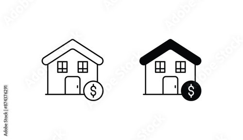 Home Budget icon design with white background stock illustration