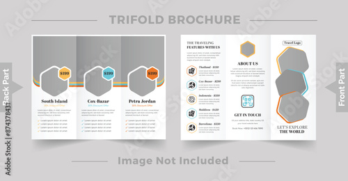 Travel trifold brochure design template