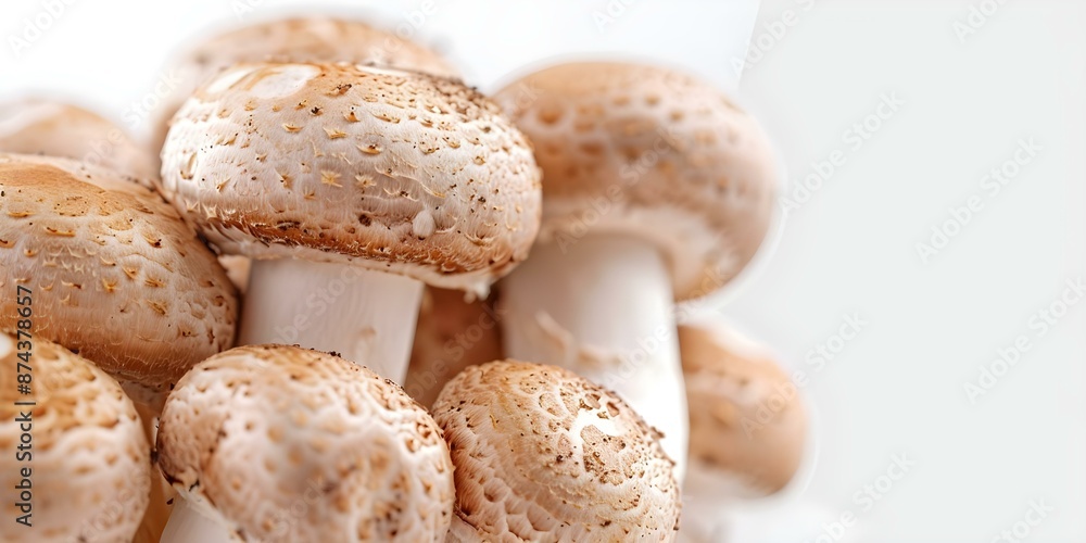 Closeup of mushrooms on white background isolated. Concept Closeup Photography, Mushrooms, White Background, Isolated Elements Closeup of mushrooms on white background isolated. Concept Closeup Photography, Mushrooms, White Background, Isolated Elements