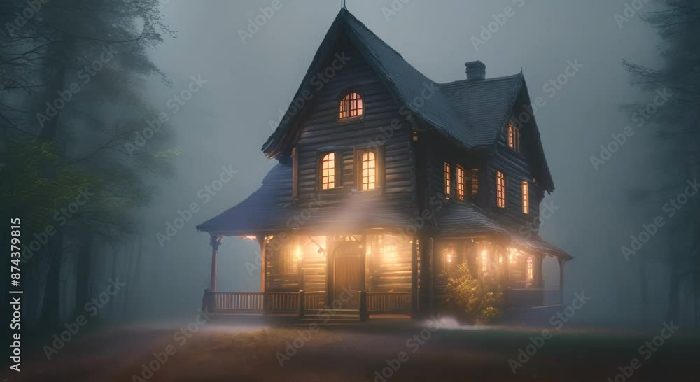 Enchanting glowing house nestled in the valley illuminating the night landscape with warmth Seamless looping time lapse virtual video animation background 4k animation Enchanting glowing house nestled in the valley illuminating the night landscape with warmth Seamless looping time lapse virtual video animation background 4k animation