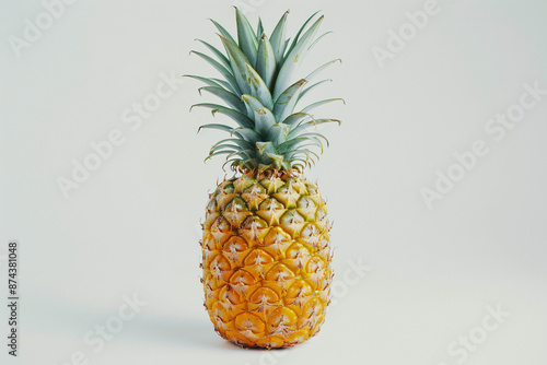 Fresh Pineapple on White Background