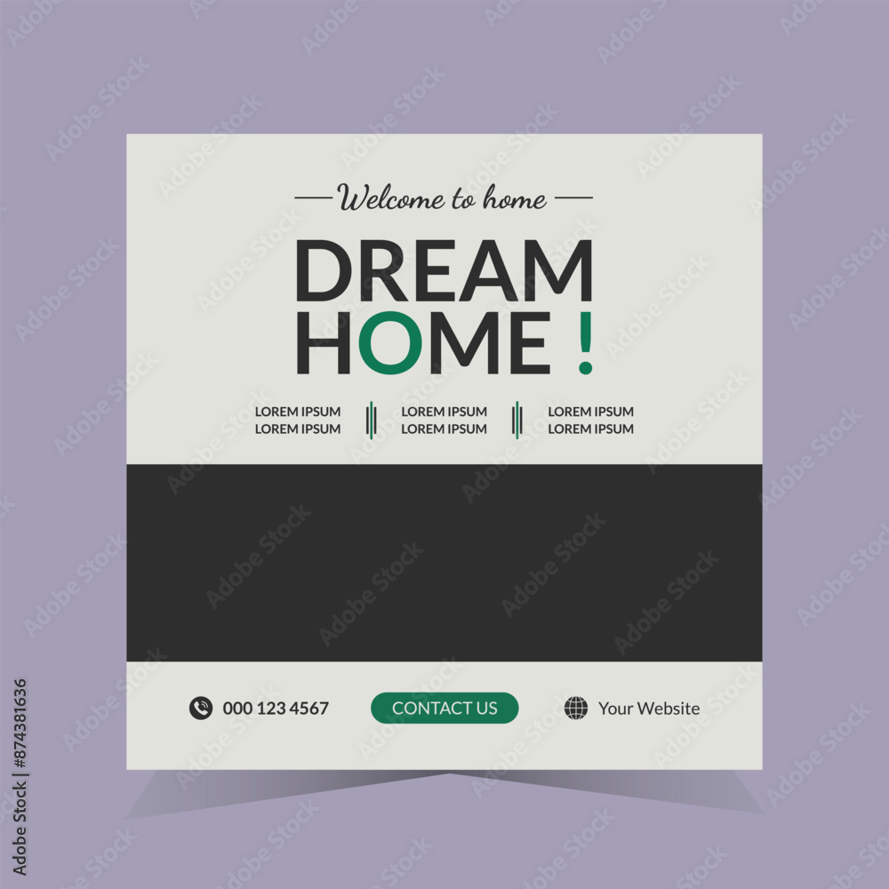 Obraz premium Real estate social media post template. Minimalist. Simple and clean