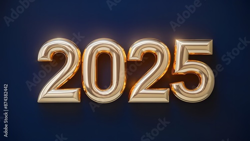 3D 2025 on dark background, happy new year 2025