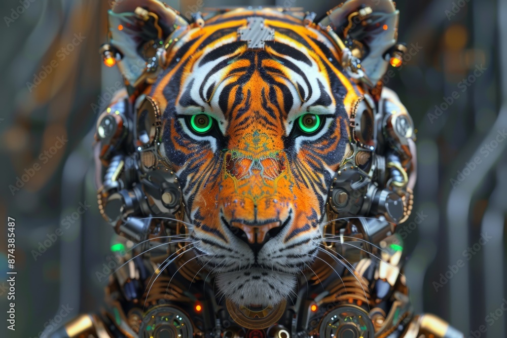Fototapeta premium steampunk robot tiger