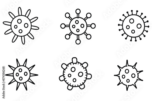 Virus Line Art Illustration Abstract Biological Agent Symbol