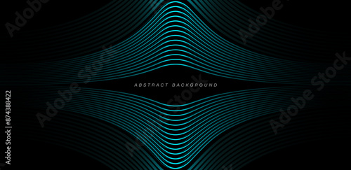 Futuristic abstract background. Glowing blue curve lines. Creative graphic. Future digital technology concept. Suit for banner, business, network, website, corporate, brochure, cover, flyer, poster