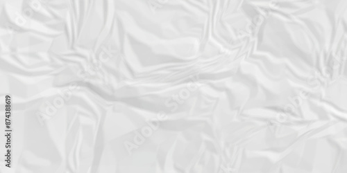 	
White wrinkly backdrop paper background. panorama craft wrinkly paper texture background, crumpled pattern texture. paper crumpled texture. white fabric crushed textured crumpled.