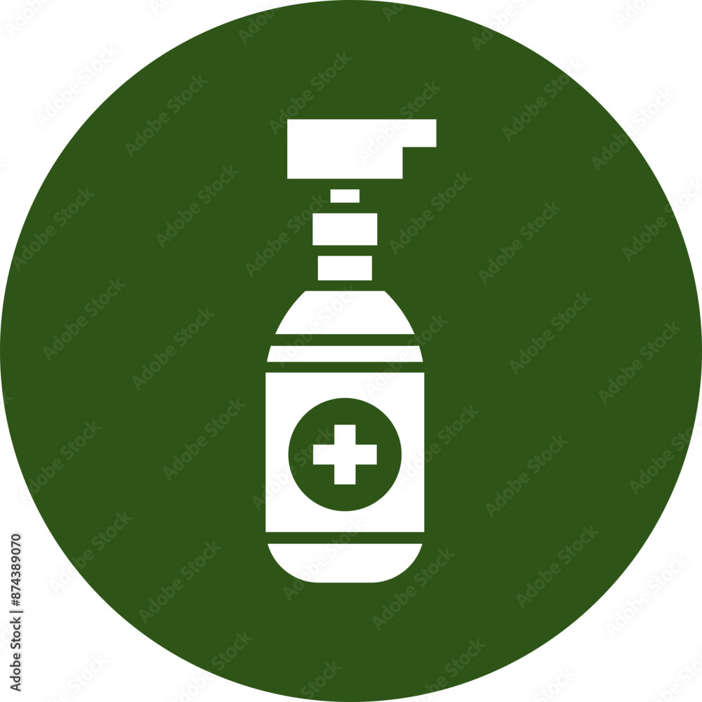 Antiseptic Glyph Green Circle Icon Antiseptic Glyph Green Circle Icon