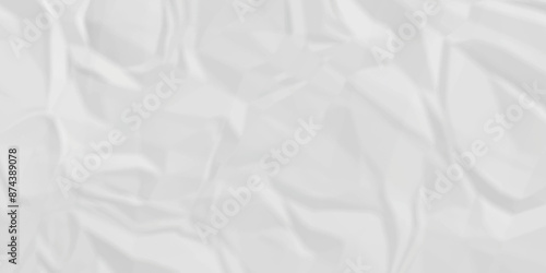 	
White wrinkly backdrop paper background. panorama craft wrinkly paper texture background, crumpled pattern texture. paper crumpled texture. white fabric crushed textured crumpled.