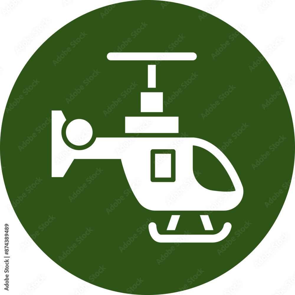 Helicopter Glyph Green Circle Icon Helicopter Glyph Green Circle Icon