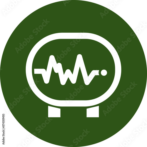 Electrocardiogram Glyph Green Circle Icon