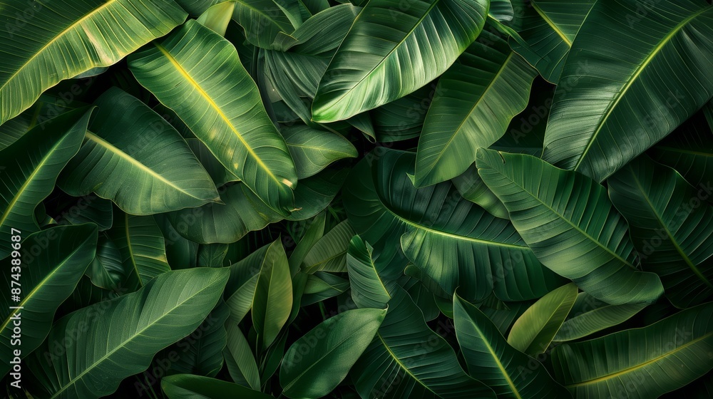 Exotic Natural Ambiance with Large Leaves Generative AI Exotic Natural Ambiance with Large Leaves Generative AI