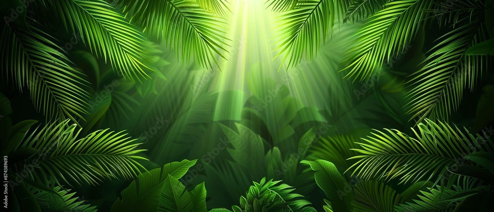 Luminous Rainforest Vibrant Nature Illustration Luminous Rainforest Vibrant Nature Illustration