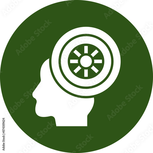Singularity Glyph Green Circle Icon