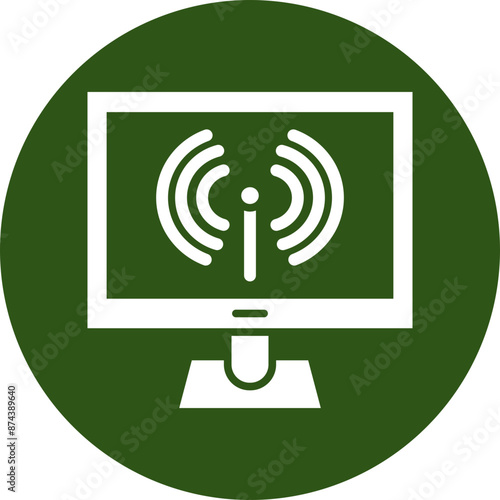 Sensors Glyph Green Circle Icon