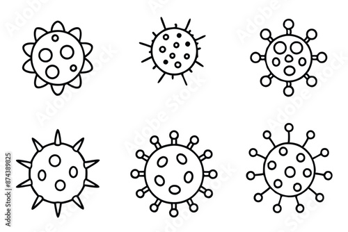 Virus Line Art Illustration Graphic Representation of Viral Microbiology