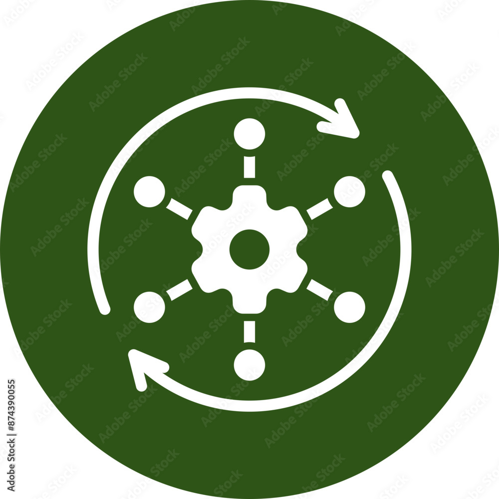 Automated Solutions Glyph Green Circle Icon Automated Solutions Glyph Green Circle Icon