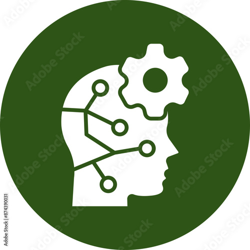 Cybernetics Glyph Green Circle Icon