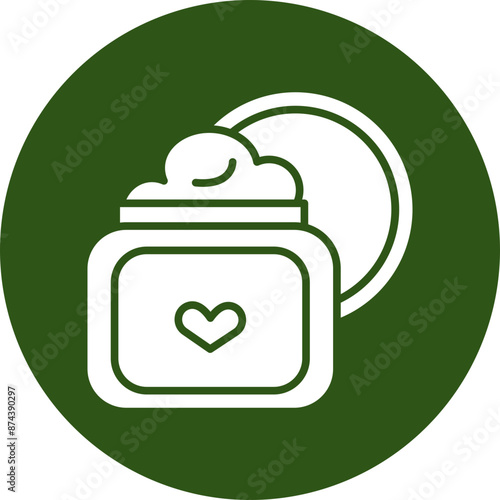 Cream Glyph Green Circle Icon