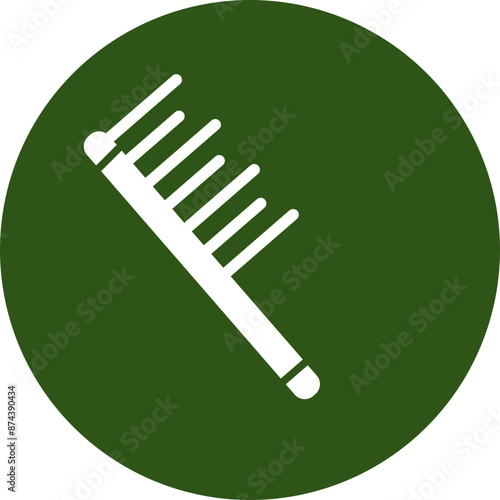 Comb Glyph Green Circle Icon