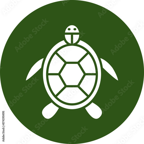 Turtle Glyph Green Circle Icon